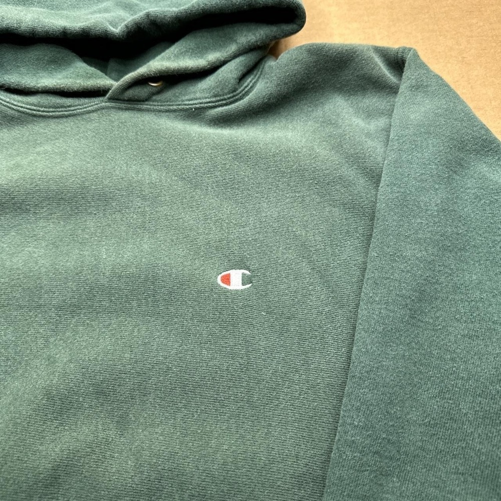 Champion Reverse Weave TRUE 90s Made in USA Hoodie Mens Sz XL Green Pullover - Picture 5 of 8